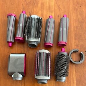 Dyson Pink and Silver Hair Styling Attachments Set
